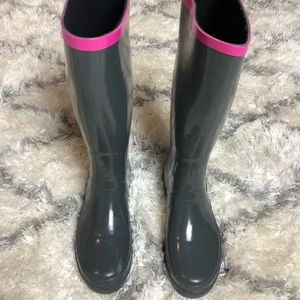 Marc Jacobs rain boots with pink trim size 9